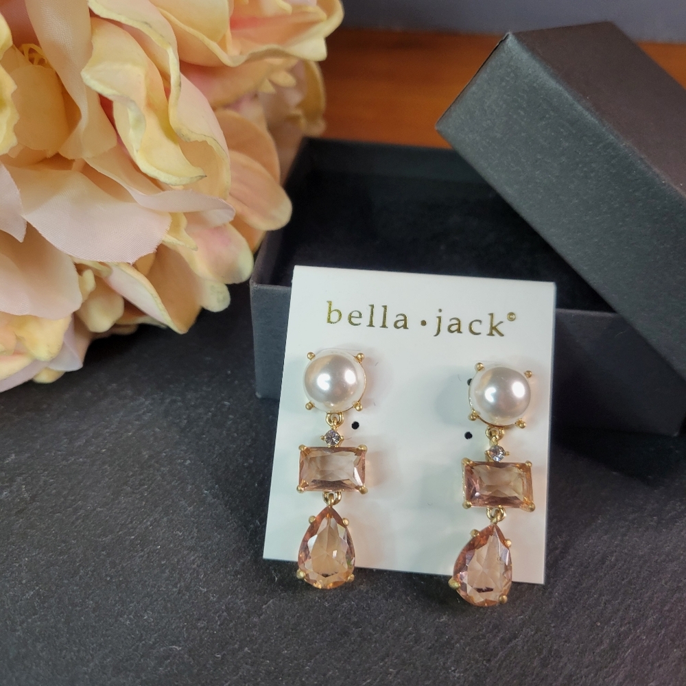 Gold and Pearl Drop Earrings